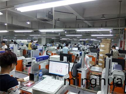 二手激光打(da)標機産線現場