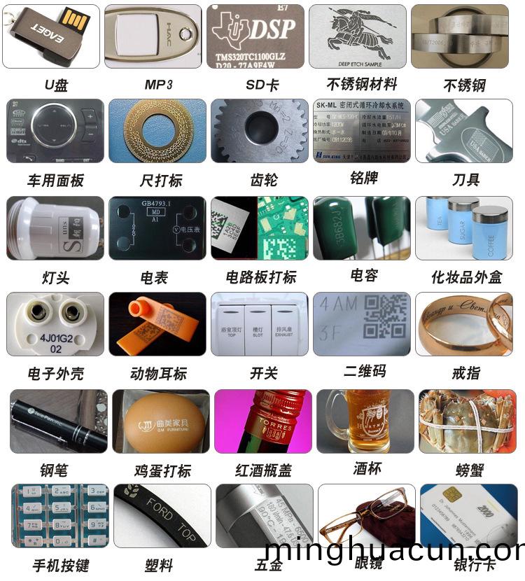 激光刻字機樣品應用圖
