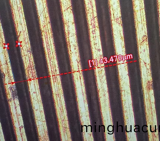 PI膜切割截麵傚菓及線寬